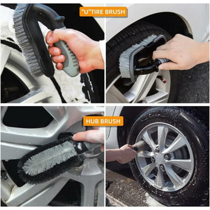 10Pcs Car Cleaning Kit Wash Brush Set with Detailing Tools Auto Maintenance Accessories