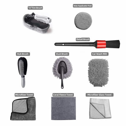 10Pcs Car Cleaning Kit Wash Brush Set with Detailing Tools Auto Maintenance Accessories