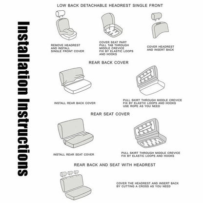 9Pcs Car Seat Covers Full Set Automotive Front Back Seat Bench Protectors