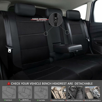 9Pcs Car Seat Covers Full Set Automotive Front Back Seat Bench Protectors