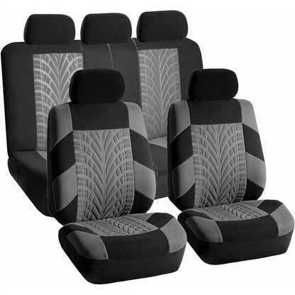 9Pcs Car Seat Covers Full Set Automotive 5-Seats Front Rear Covers Headrest Protectors