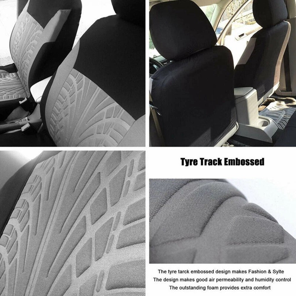 9Pcs Car Seat Covers Full Set Automotive 5-Seats Front Rear Covers Headrest Protectors