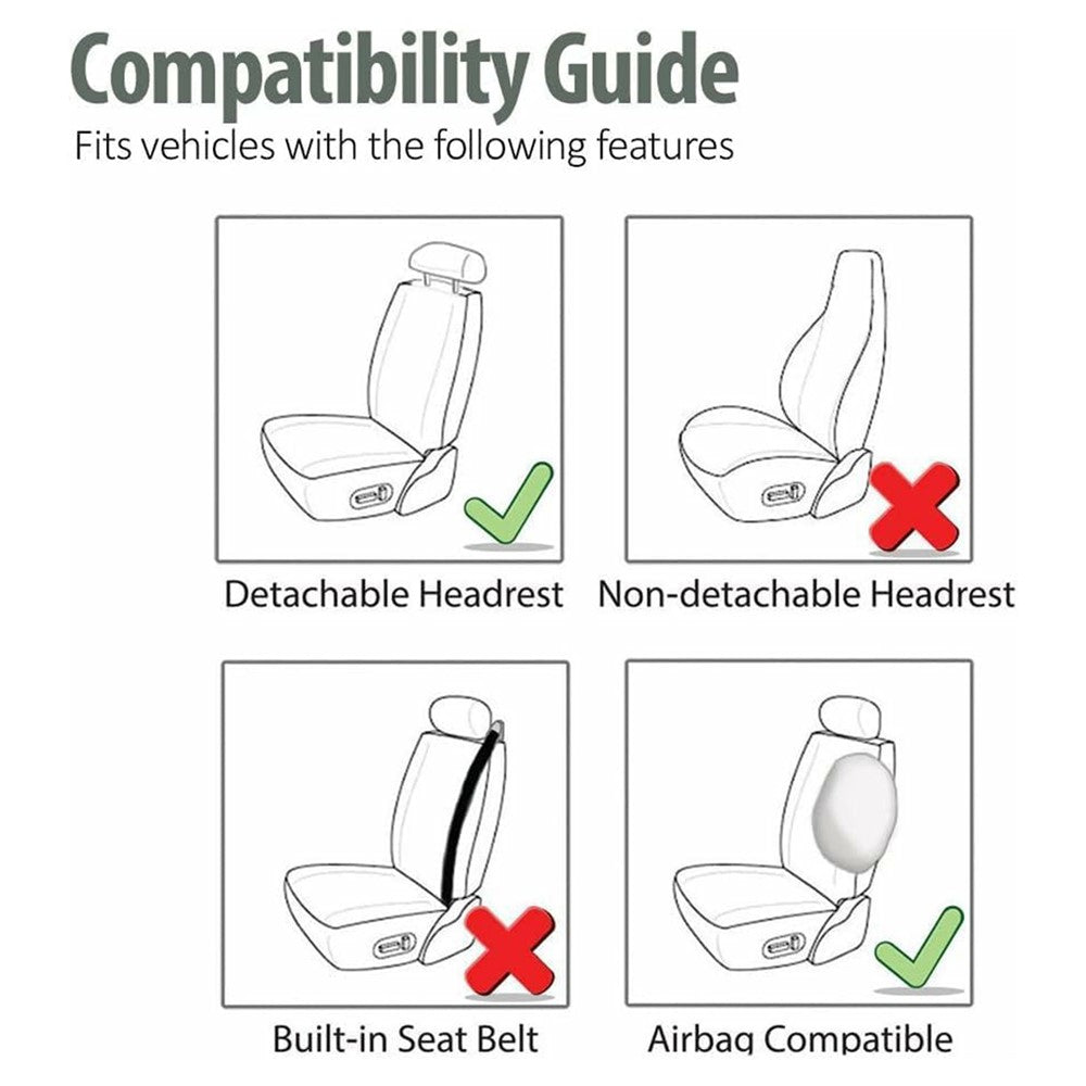 9Pcs Car Seat Covers Full Set Automotive 5-Seats Front Rear Covers Headrest Protectors