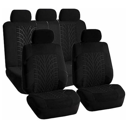 9Pcs Car Seat Covers Full Set Automotive 5-Seats Front Rear Covers Headrest Protectors