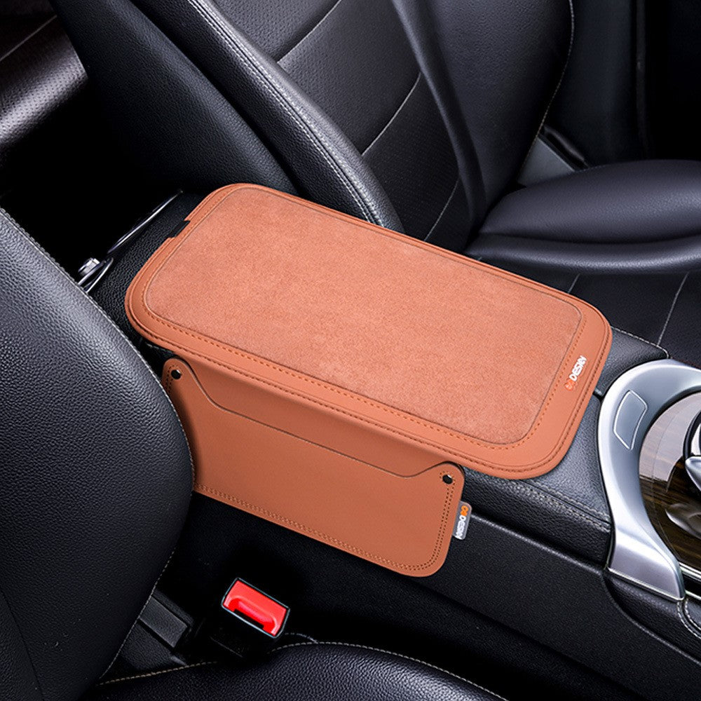For Performance X3 / X4 / F30 / F06 / F02 Car Armrest Pad Leather Elbow Rest Cover with Storage Pocket