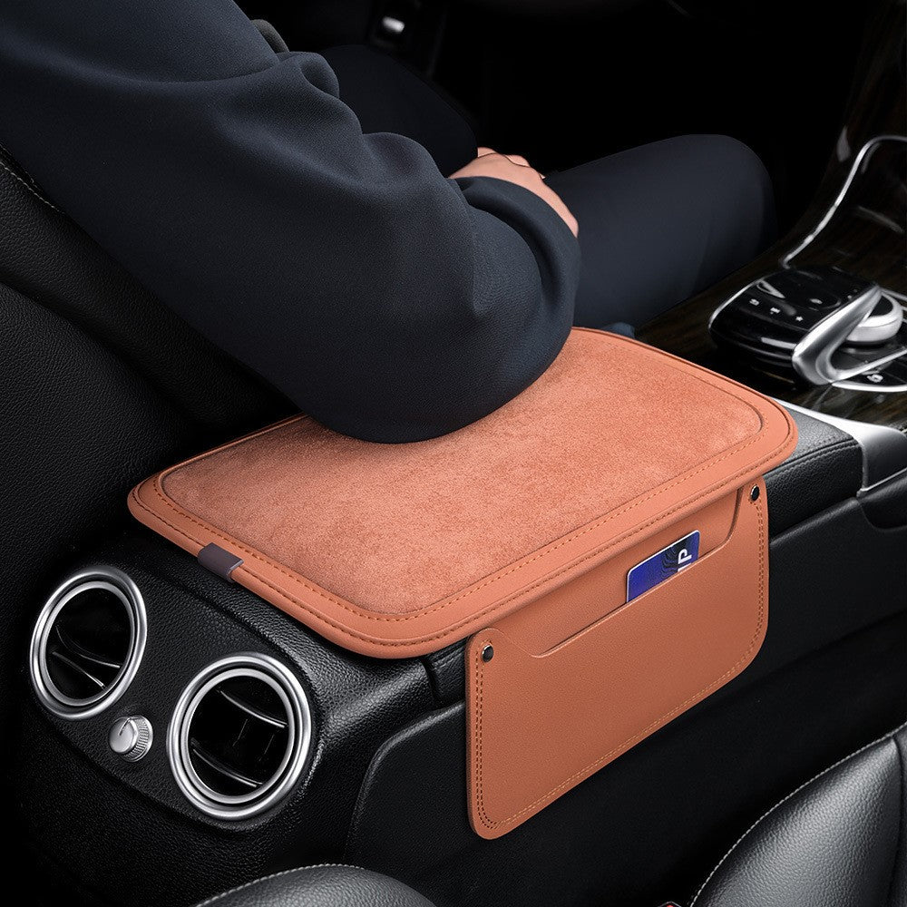 For Performance X3 / X4 / F30 / F06 / F02 Car Armrest Pad Leather Elbow Rest Cover with Storage Pocket