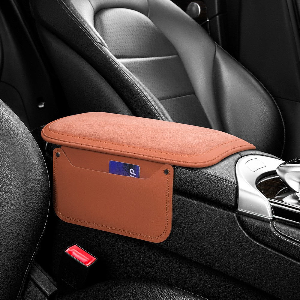 For Performance X3 / X4 / F30 / F06 / F02 Car Armrest Pad Leather Elbow Rest Cover with Storage Pocket