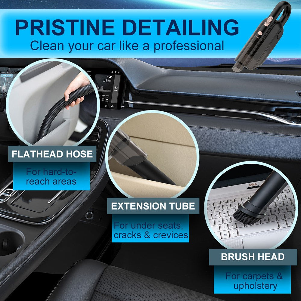 Portable 12000Pa Vacuum Cleaner for Car Home Strong Suction Cordless Handheld Cleaning Machine