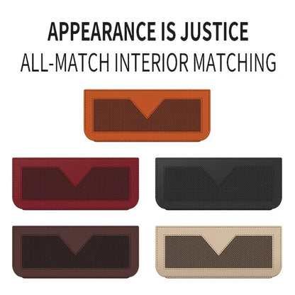 PU Leather Car Storage Bag Multi-Functional Mesh Pouch Adhesive Phone Holder for Vehicle Interior Organization