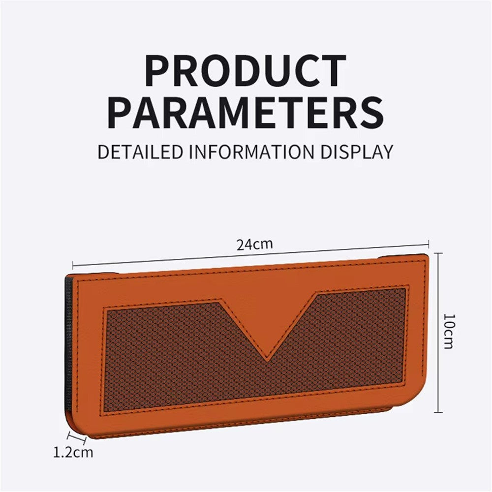 PU Leather Car Storage Bag Multi-Functional Mesh Pouch Adhesive Phone Holder for Vehicle Interior Organization