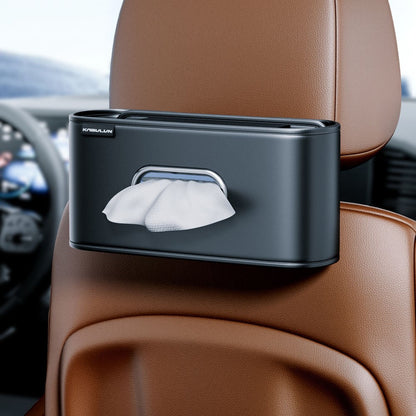 KABULUN Car Tissue Box Holder Multi-function Organizer Leather Elastic Clip Mount for Dashboard