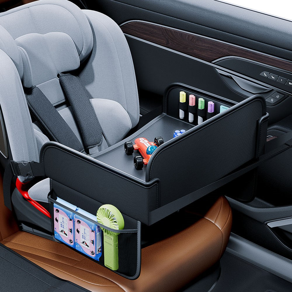 KABULUN Car Safety Table Car Seat Back Organizer Kids Travel Tray Table with Storage Pockets for Children