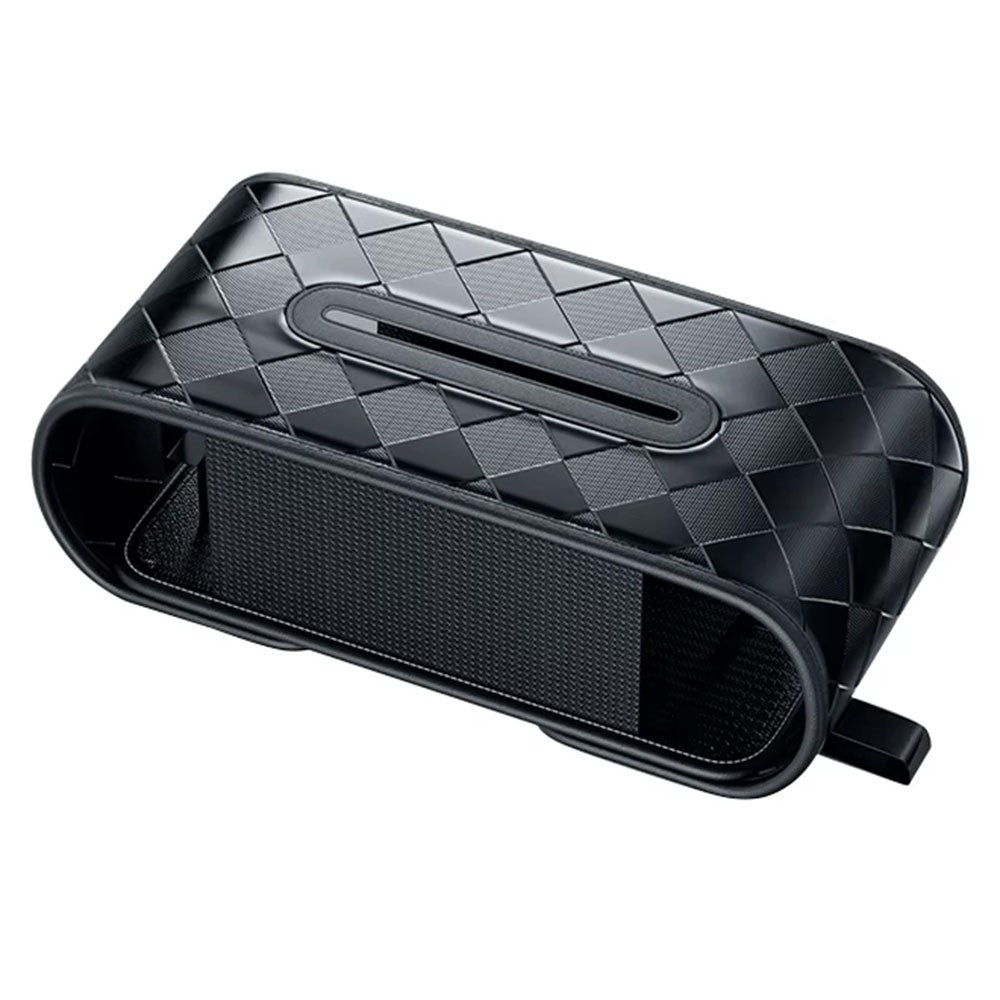 Car Tissue Box Holder Leather Vehicle Seat Back Organizer with Metal Opening Design for Cars