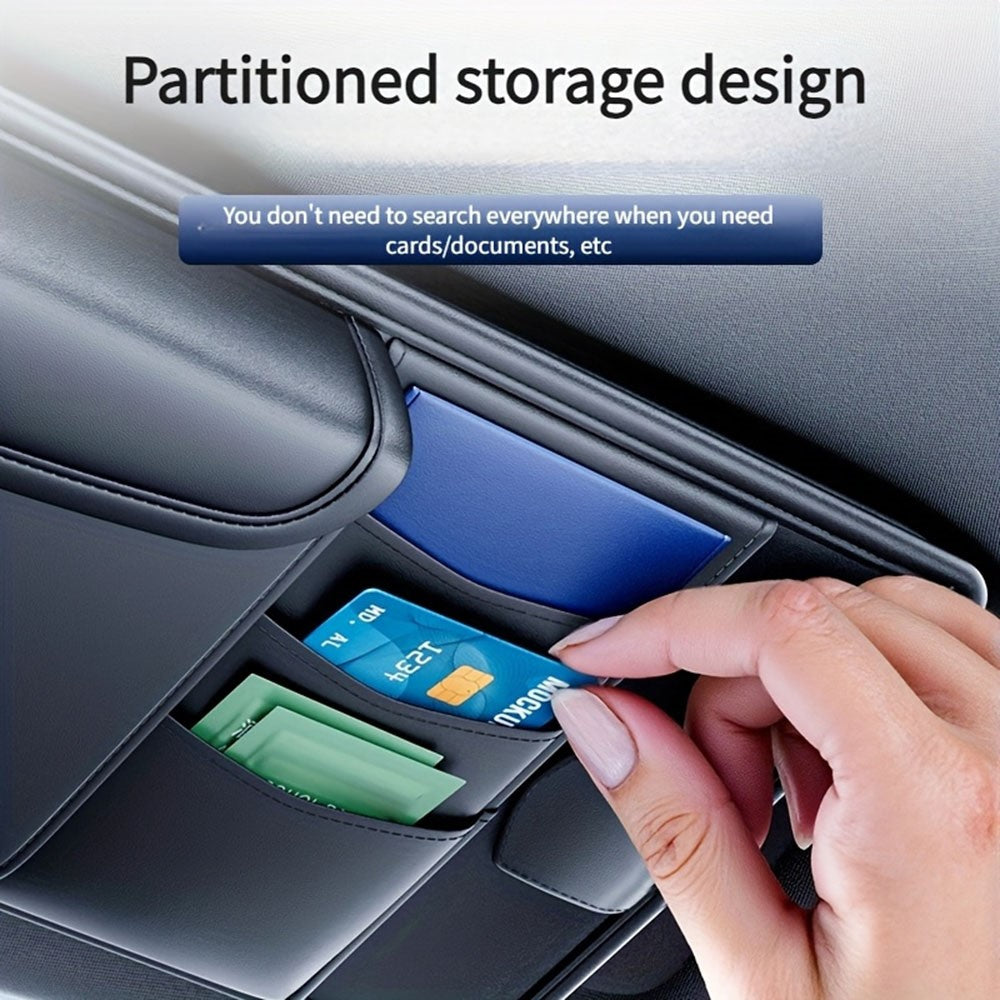 Car Sun Visor Organizer Tissue Box Holder Glasses Storage Compartment Multi-functional Card Storage Pouch for Cars Trucks