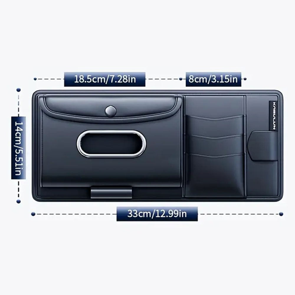 Car Sun Visor Organizer Tissue Box Holder Glasses Storage Compartment Multi-functional Card Storage Pouch for Cars Trucks
