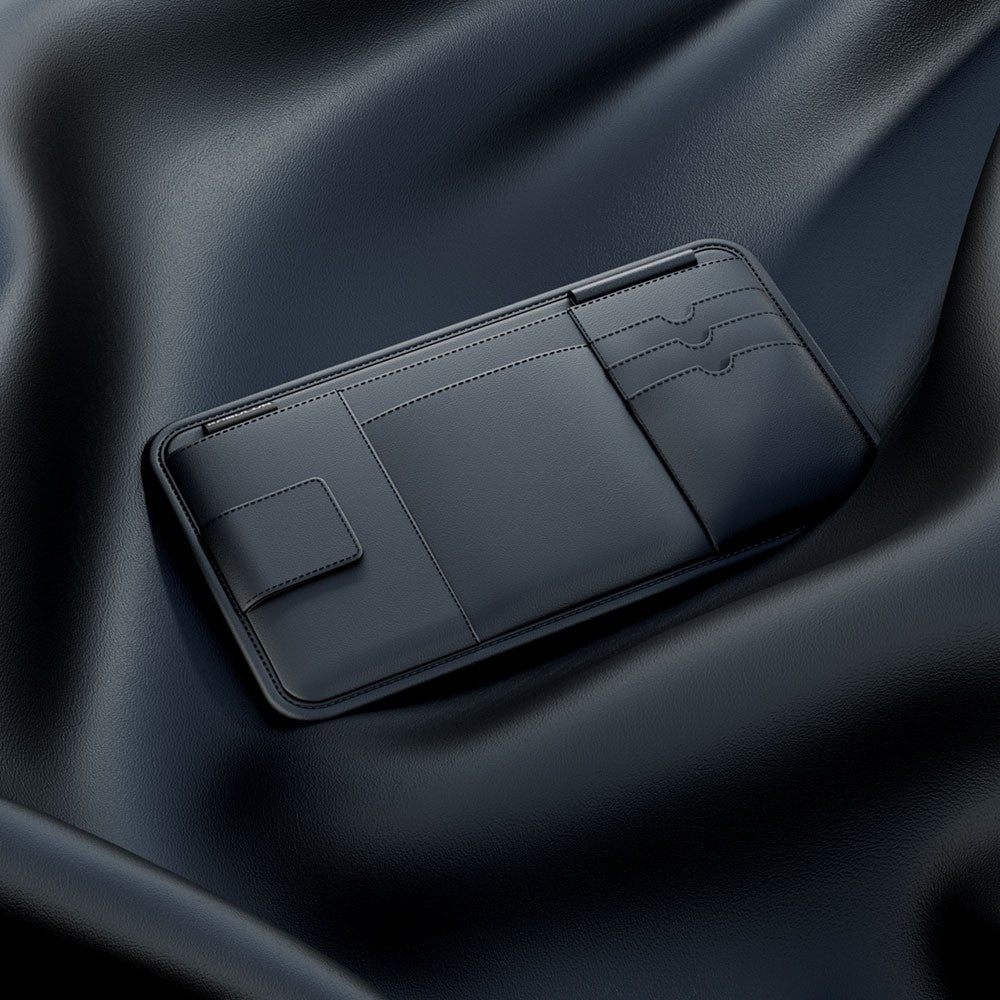 Car Sun Visor Organizer Multi-Function Storage Bag Glasses Card Holder Document Storage Pouch
