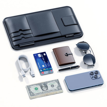 Car Sun Visor Organizer Multi-Function Storage Bag Glasses Card Holder Document Storage Pouch