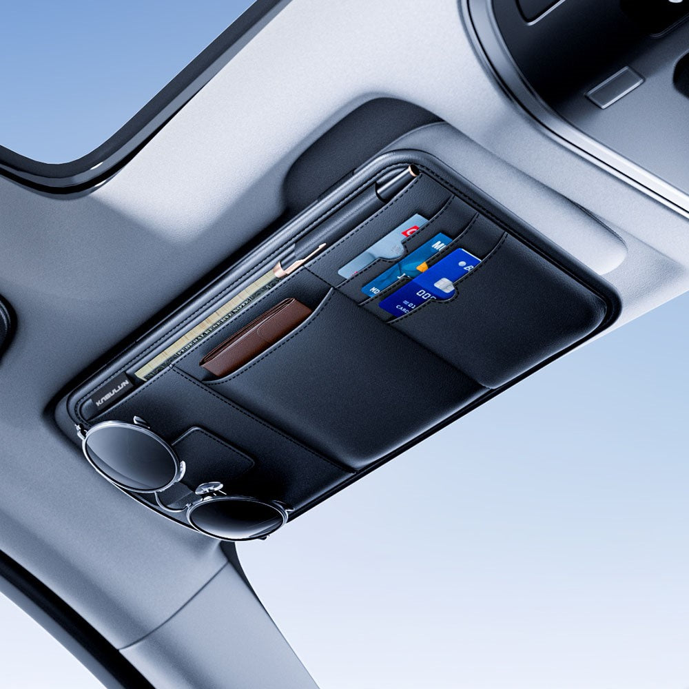 Car Sun Visor Organizer Multi-Function Storage Bag Glasses Card Holder Document Storage Pouch
