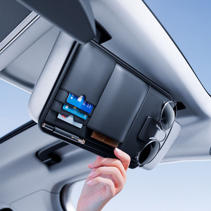Car Sun Visor Organizer Multi-Function Storage Bag Glasses Card Holder Document Storage Pouch