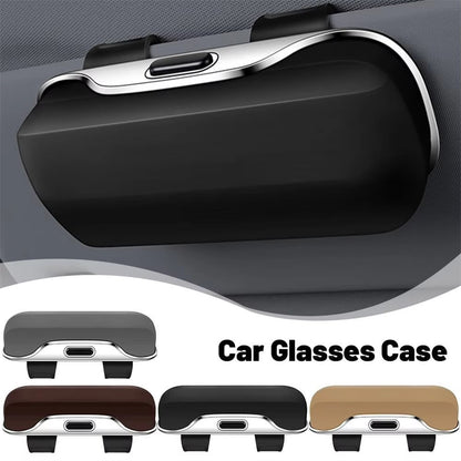 Clip-on Sun Visor Mount Sunglasses Storage Box Space Saving Car Glasses Holder Case