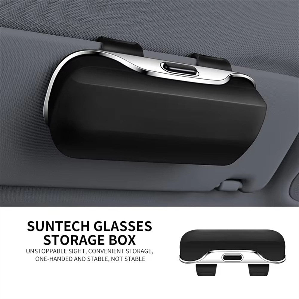 Clip-on Sun Visor Mount Sunglasses Storage Box Space Saving Car Glasses Holder Case