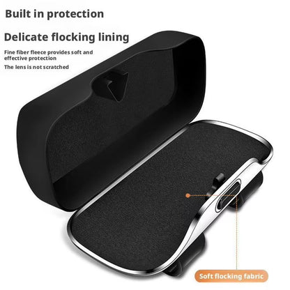 Clip-on Sun Visor Mount Sunglasses Storage Box Space Saving Car Glasses Holder Case