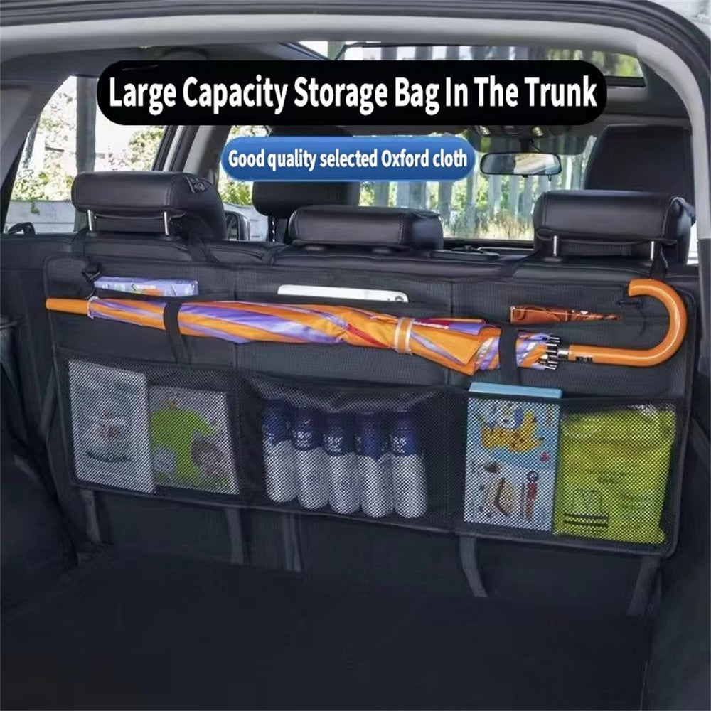 Car Trunk Storage Bag Oxford Cloth Waterproof Large Capacity Seat Back Headrest Hanging Organizer