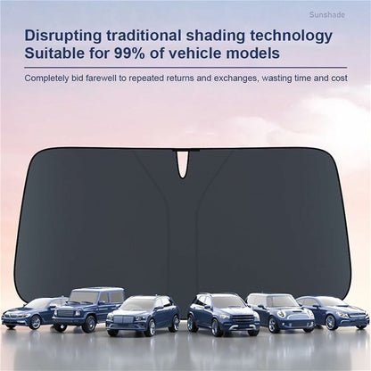 Size L Foldable Car Windshield Sunshade Silver Coating UV Protection Heat Insulation Sun Shade for Universal Vehicle