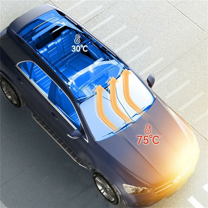 Size L Foldable Car Windshield Sunshade Silver Coating UV Protection Heat Insulation Sun Shade for Universal Vehicle
