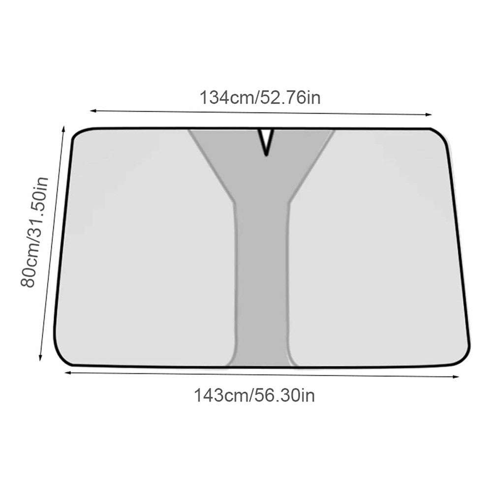 Size L Foldable Car Windshield Sunshade Silver Coating UV Protection Heat Insulation Sun Shade for Universal Vehicle