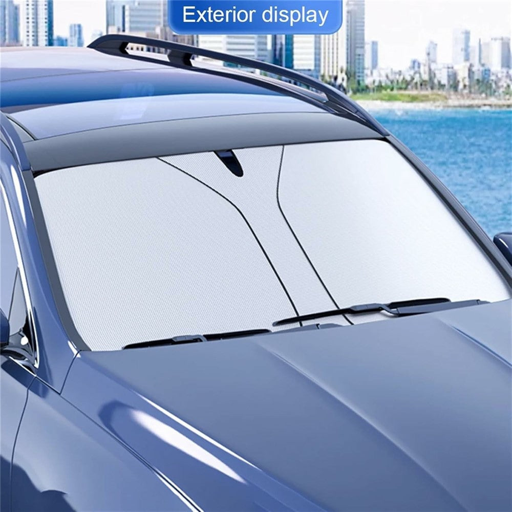 Size S Foldable Car Windshield Sunshade Silver Coating UV Protection Heat Insulation Sun Shade for Universal Vehicle