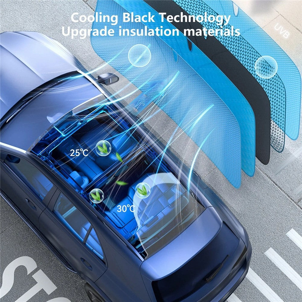 Size S Foldable Car Windshield Sunshade Silver Coating UV Protection Heat Insulation Sun Shade for Universal Vehicle