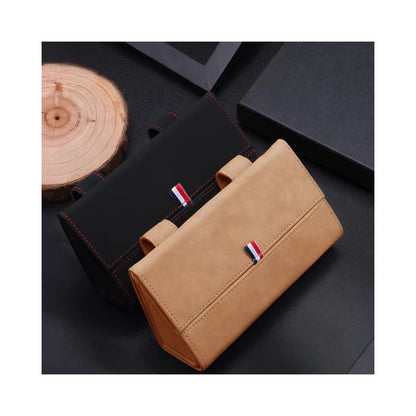 Large Size Car Sun Visor Organizer Box Suede Clip-on Magnetic Eyeglasses Case Card Holder