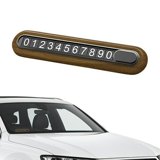 Walnut Wood Car Parking Sign Privacy Protection Hidden Temporary Car Parking Phone Number Card