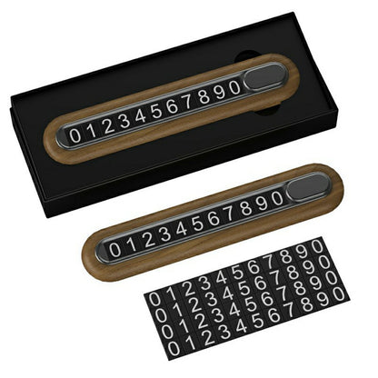 Walnut Wood Car Parking Sign Privacy Protection Hidden Temporary Car Parking Phone Number Card