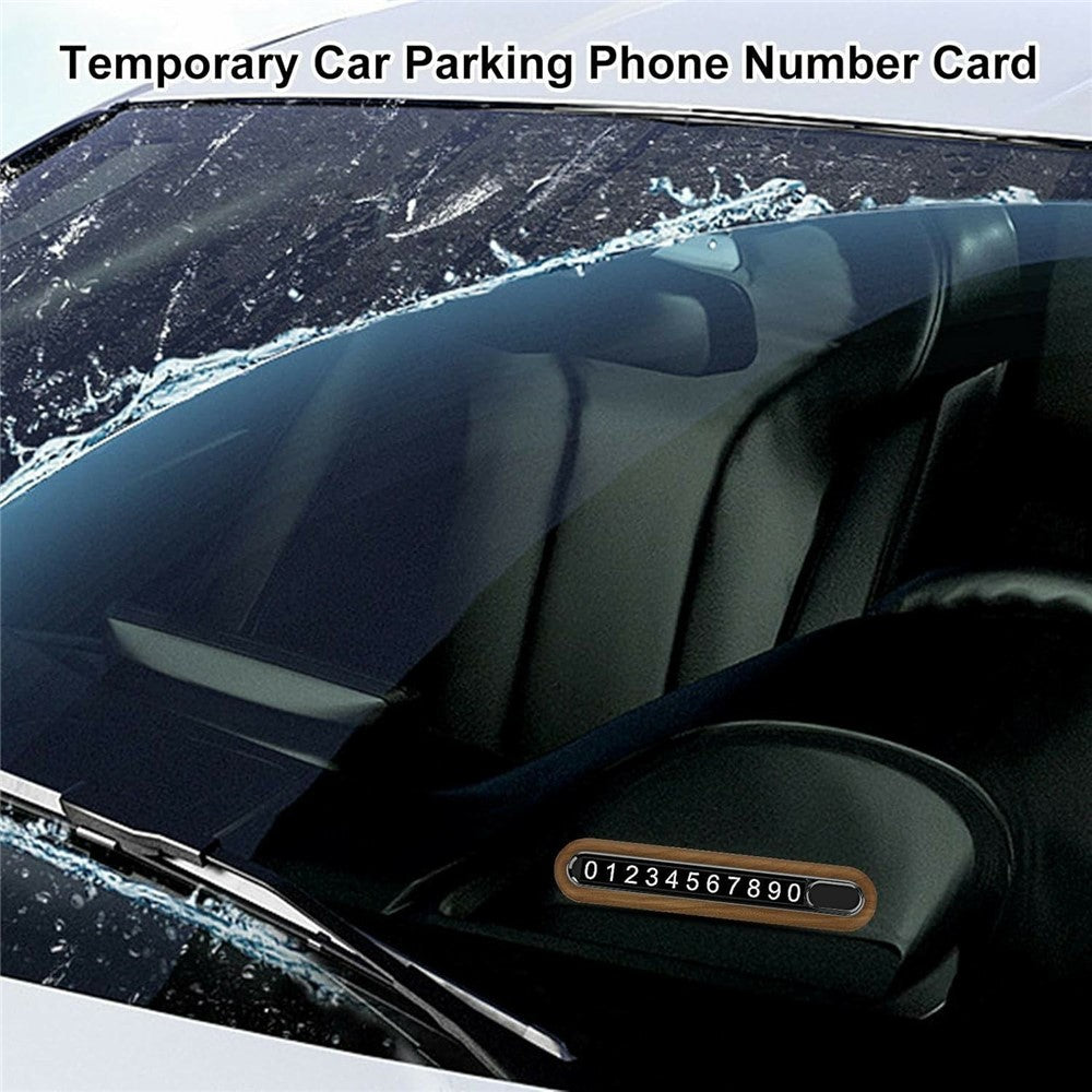 Walnut Wood Car Parking Sign Privacy Protection Hidden Temporary Car Parking Phone Number Card
