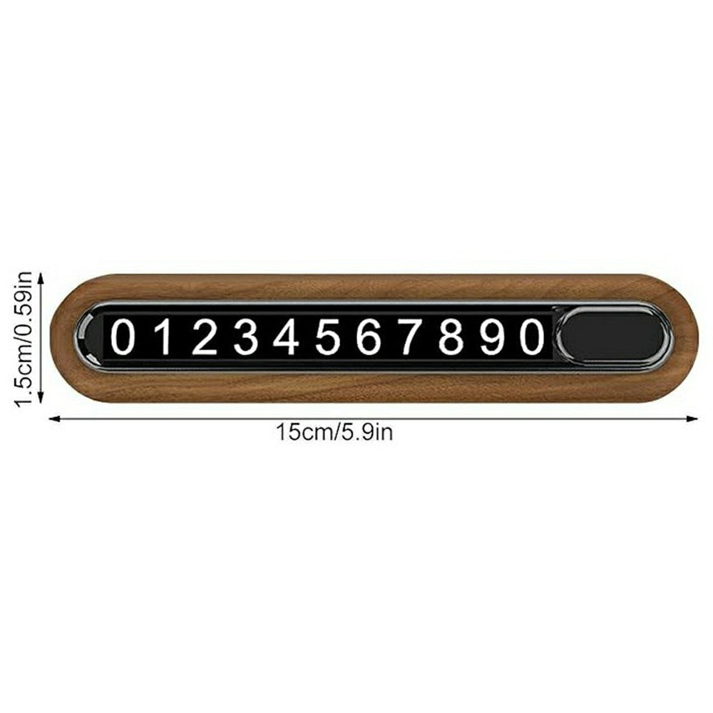 Walnut Wood Car Parking Sign Privacy Protection Hidden Temporary Car Parking Phone Number Card
