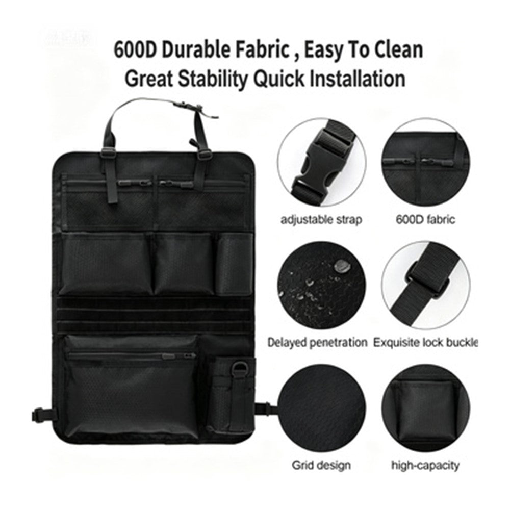 600D Oxford Fabric Car Seat Back Hanging Organizer Multi Pocket Storage Bag for SUV