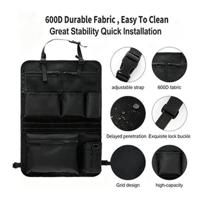 600D Oxford Fabric Car Seat Back Hanging Organizer Multi Pocket Storage Bag for SUV
