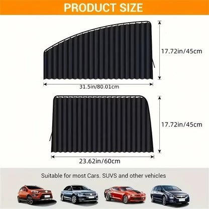 4Pcs / Set Car Magnetic Sunshade Side Window UV Protection Privacy Curtain for SUV Sedan