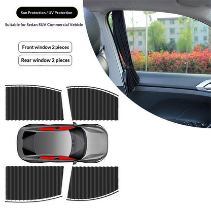 4Pcs / Set Car Magnetic Sunshade Side Window UV Protection Privacy Curtain for SUV Sedan