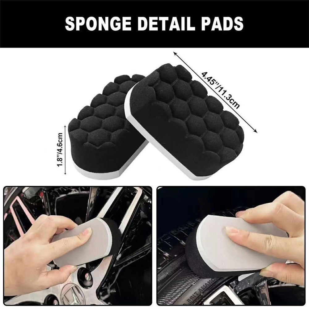 7Pcs Car Detailing Brush Kit Soft Wheel Hub Detail Brush Sponge Pad Car Wash Tools Set