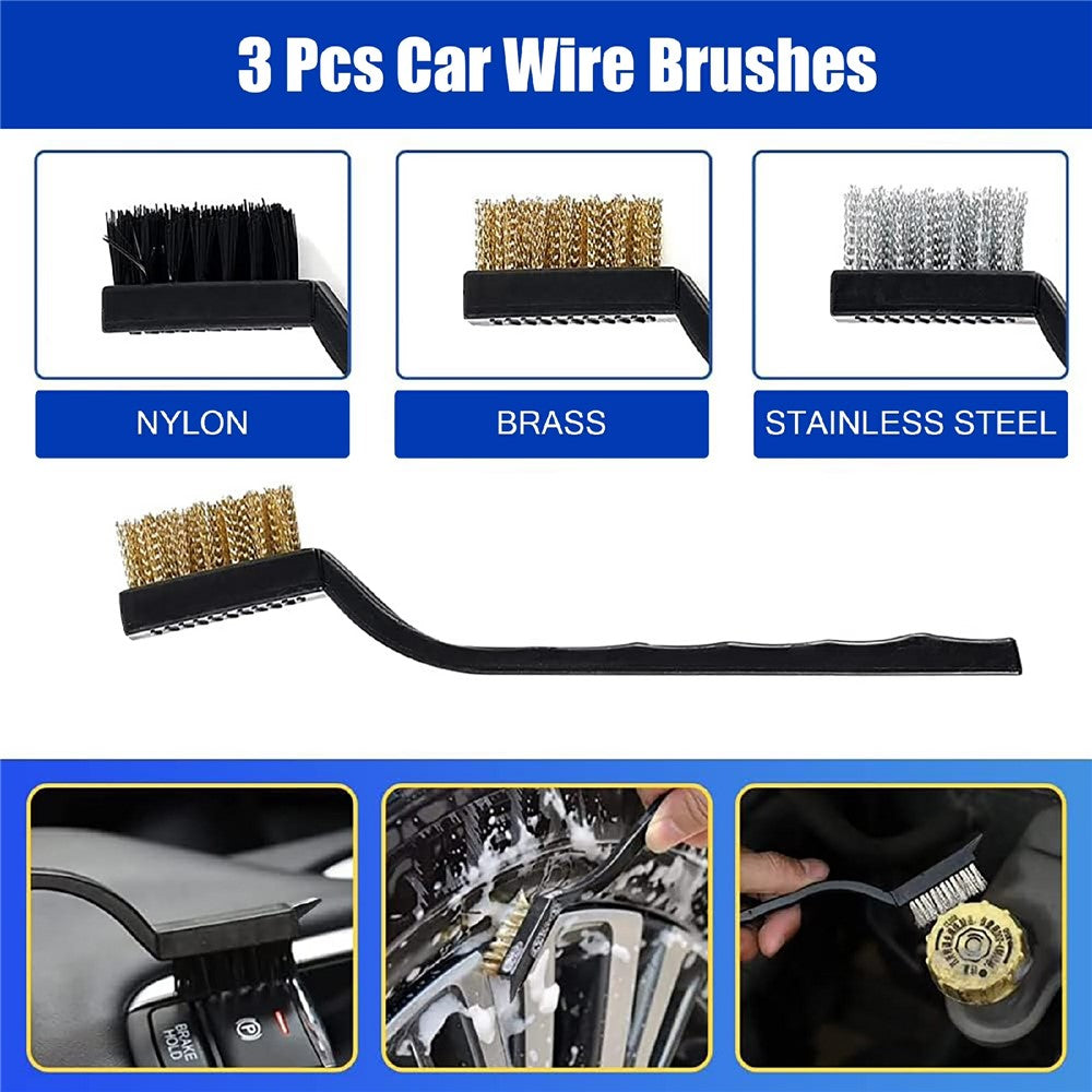 27Pcs Car Detailing Kit Cleaning Tools Set Drill Brushes Microfiber Towels Polish Pads for Auto Wash