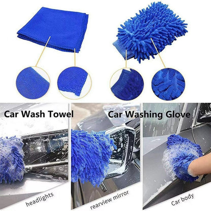 27Pcs Car Detailing Kit Cleaning Tools Set Drill Brushes Microfiber Towels Polish Pads for Auto Wash