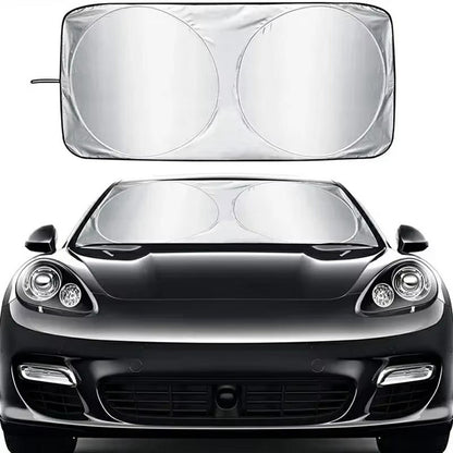 150x70cm Car Windshield Sunshade Foldable Titanium Silver UV Protection Heat Insulation Sun Shade for Vehicle