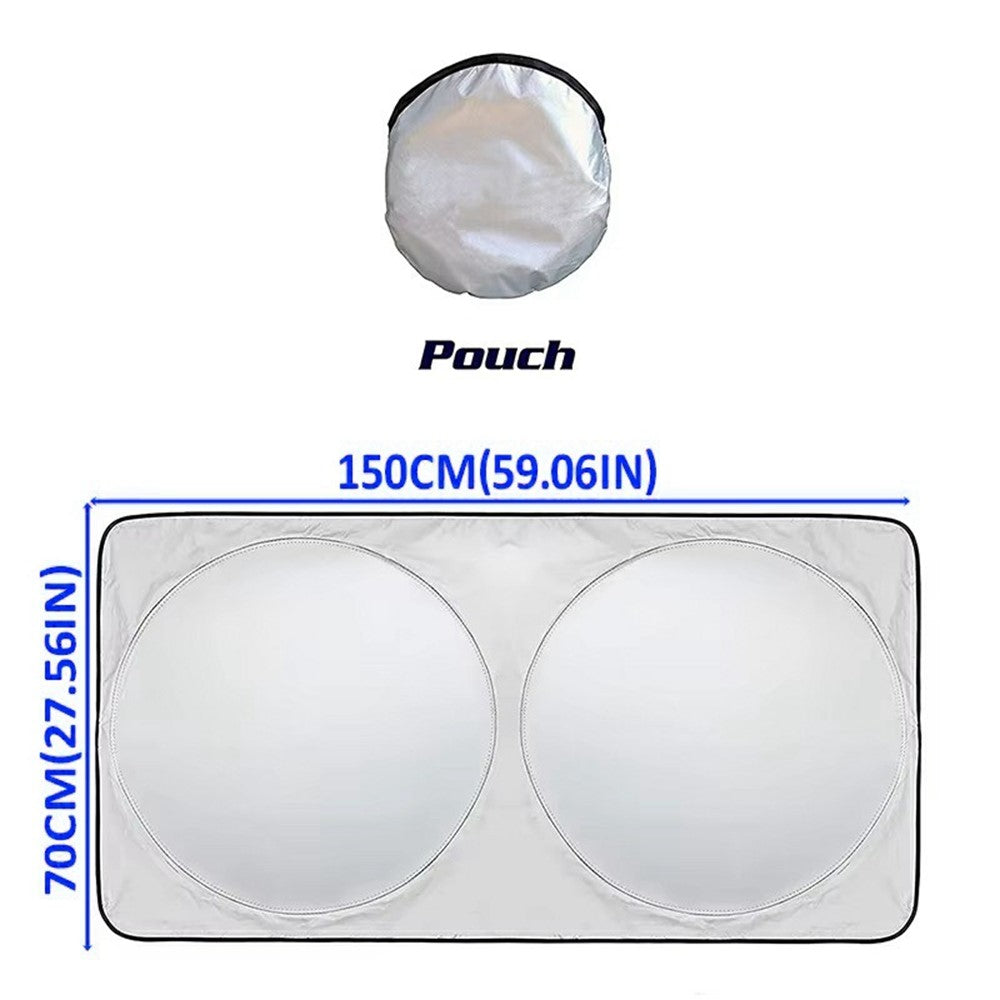 150x70cm Car Windshield Sunshade Foldable Titanium Silver UV Protection Heat Insulation Sun Shade for Vehicle