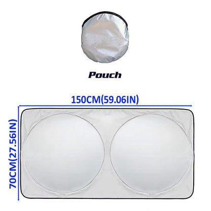 150x70cm Car Windshield Sunshade Foldable Titanium Silver UV Protection Heat Insulation Sun Shade for Vehicle