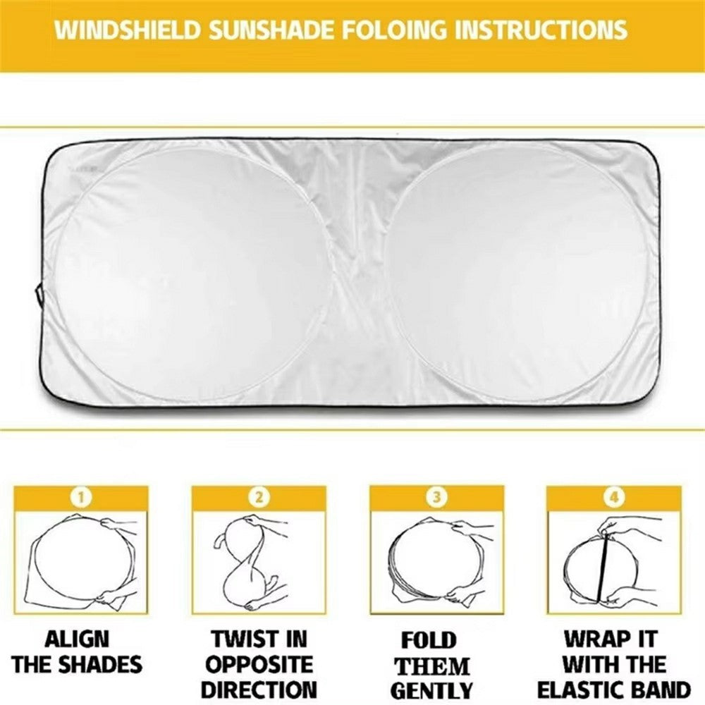 150x70cm Car Windshield Sunshade Foldable Titanium Silver UV Protection Heat Insulation Sun Shade for Vehicle
