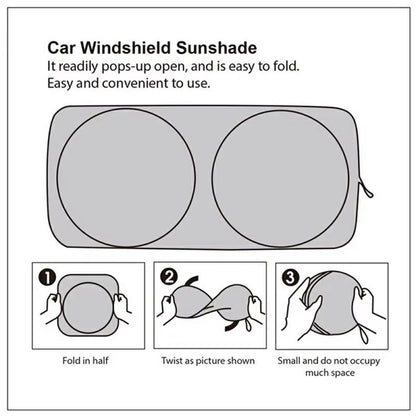 150x70cm Car Windshield Sunshade Foldable Titanium Silver UV Protection Heat Insulation Sun Shade for Vehicle
