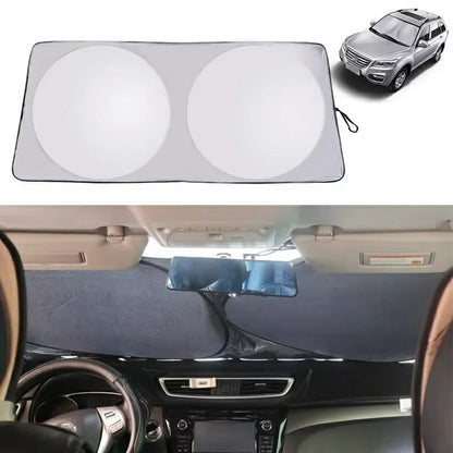 160x86cm Car Windshield Sunshade Foldable Titanium Silver UV Protection Heat Insulation Sun Shade for Vehicle